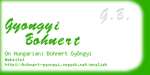 gyongyi bohnert business card